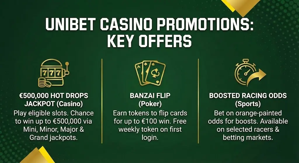 Promotion overview at Unibet Online Casino