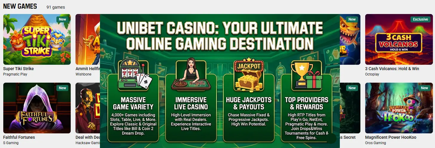 popular real money slots and games available at Unibet