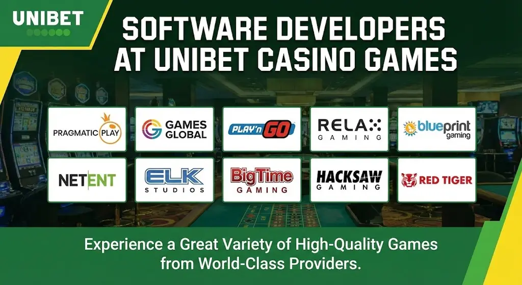 Top software developers powering Unibet slots
