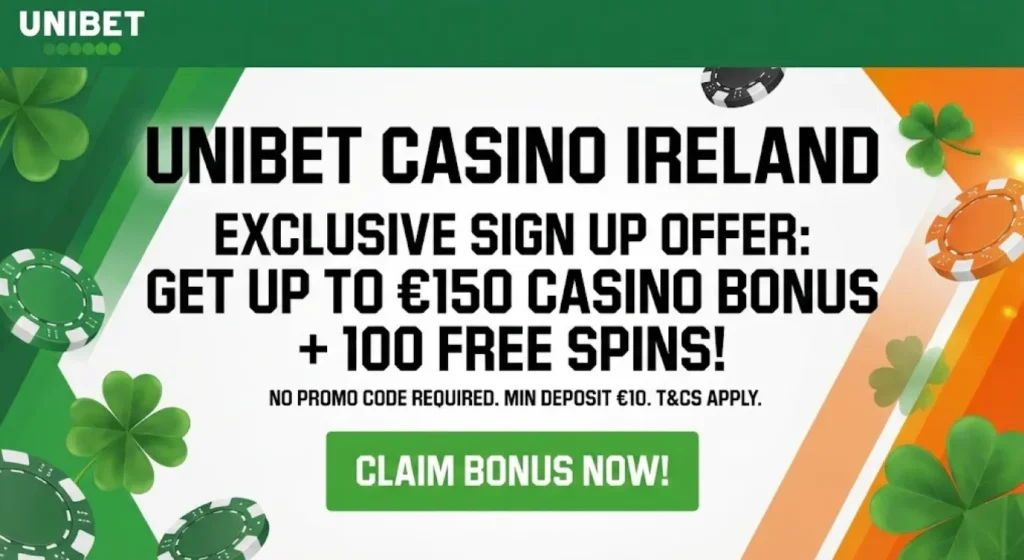 Unibet casino promotional highlights for Irish users